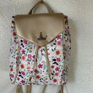 Floral Gold Disney drawstring bag Backpack excellent condition